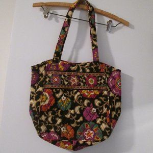 Vera Bradley Suzani Floral Print Shoulder Bag Handbag Purse Tote 14" x 12"